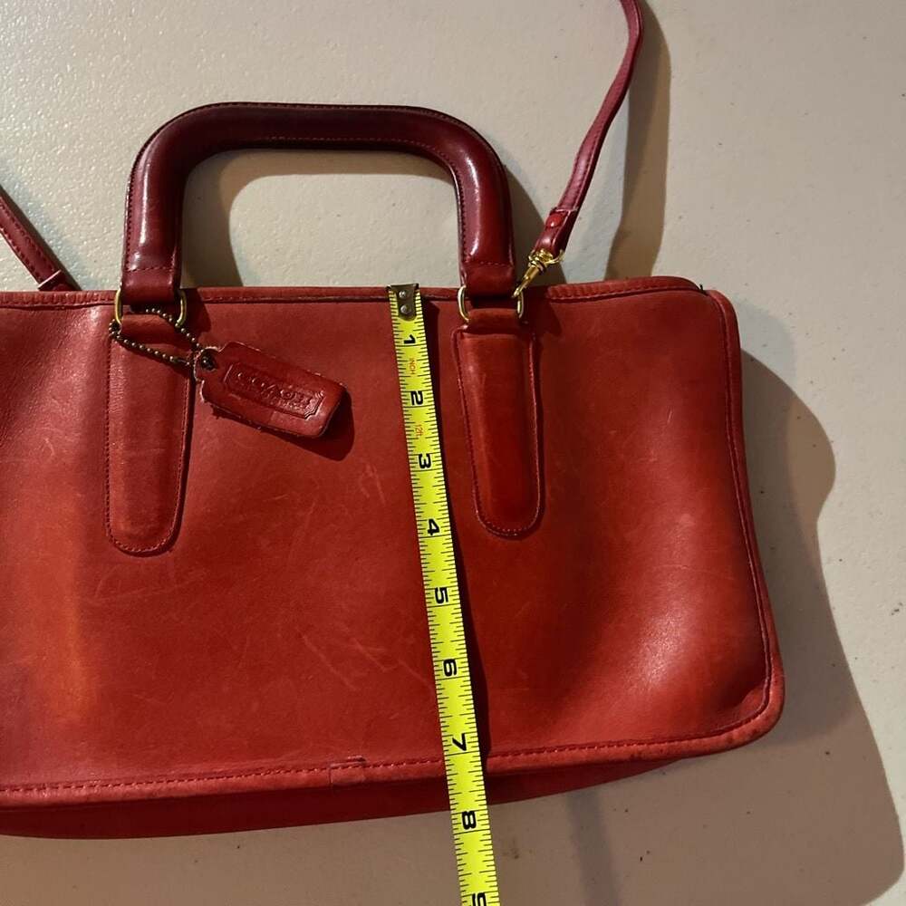 Vintage Coach Red Leather Slim Handle Clutch Bag - Picture 3 of 7